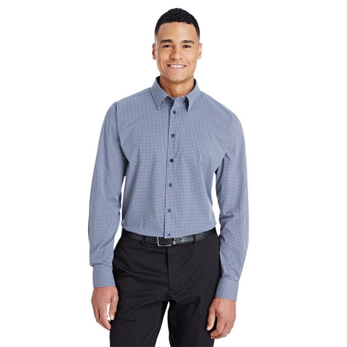 Men's CrownLux Performance® Tonal Mini Check Woven Dress Shirt Thumbnail