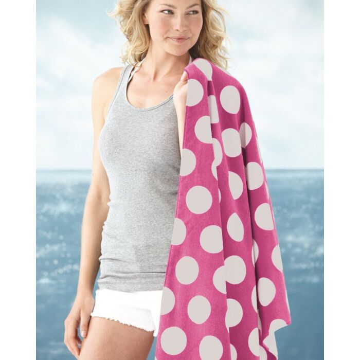Polka Dot Velour Beach Towel Thumbnail