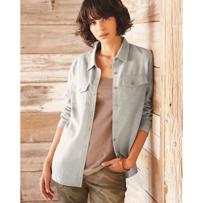 Women's Solid Flannel Shirt Thumbnail