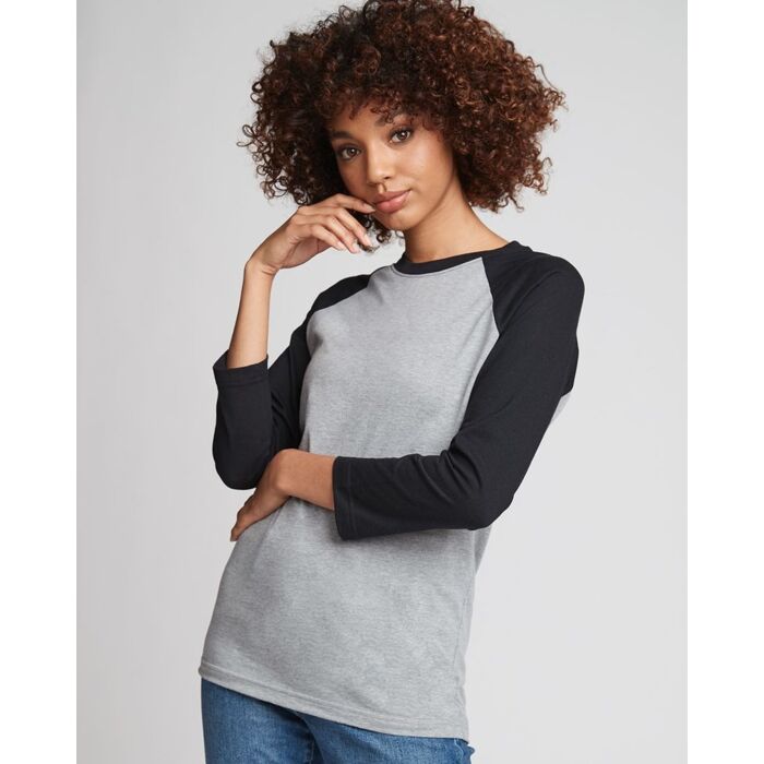 Unisex CVC Three-Quarter Sleeve Raglan T-Shirt Thumbnail