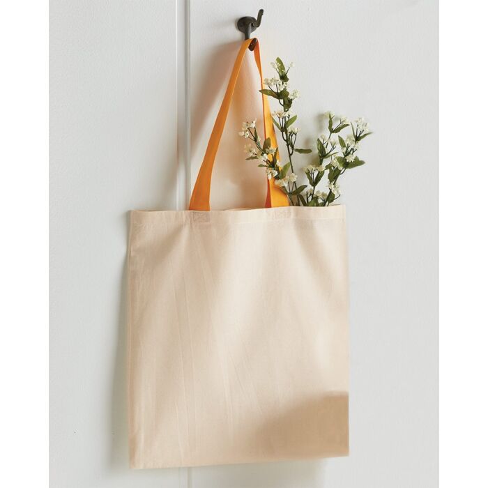 Economical Tote with Contrast-Color Handles Thumbnail