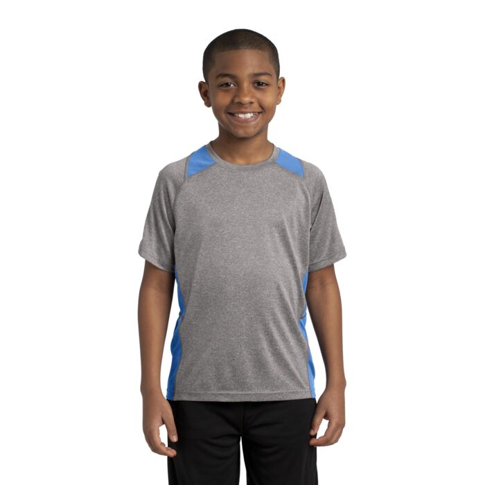 Youth Poly Heather Colorblock T-Shirt Thumbnail