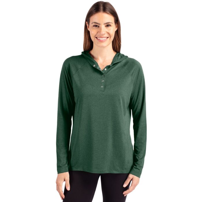 Cutter & Buck Coastline Epic Comfort Eco Recycled Womens Hooded Shirt Thumbnail