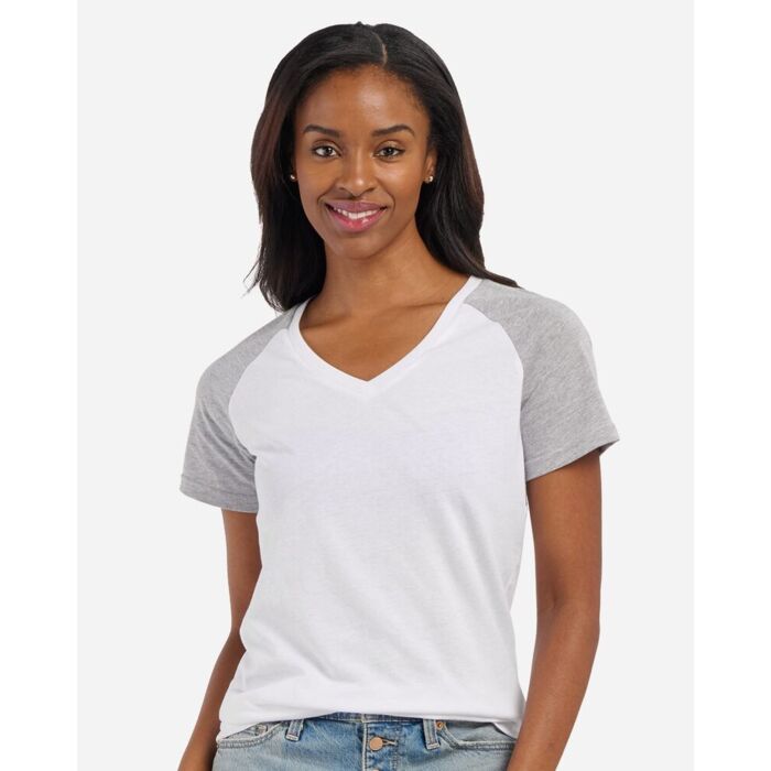 Women's Colorblocked V-Neck T-Shirt Thumbnail