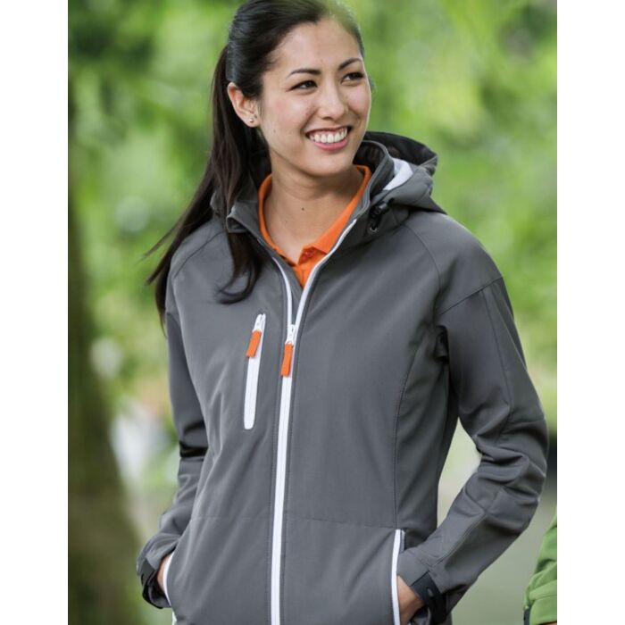 Clique Serac Stretch Softshell Hooded Full Zip Womens Jacket Thumbnail