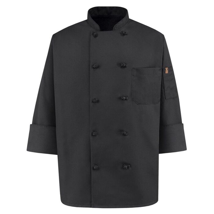 Black Knot Button Chef Coat Thumbnail