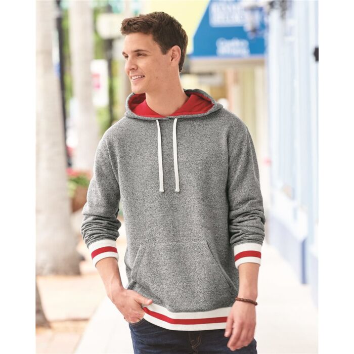 Unisex Peppered Fleece Lapover Hooded Sweatshirt Thumbnail