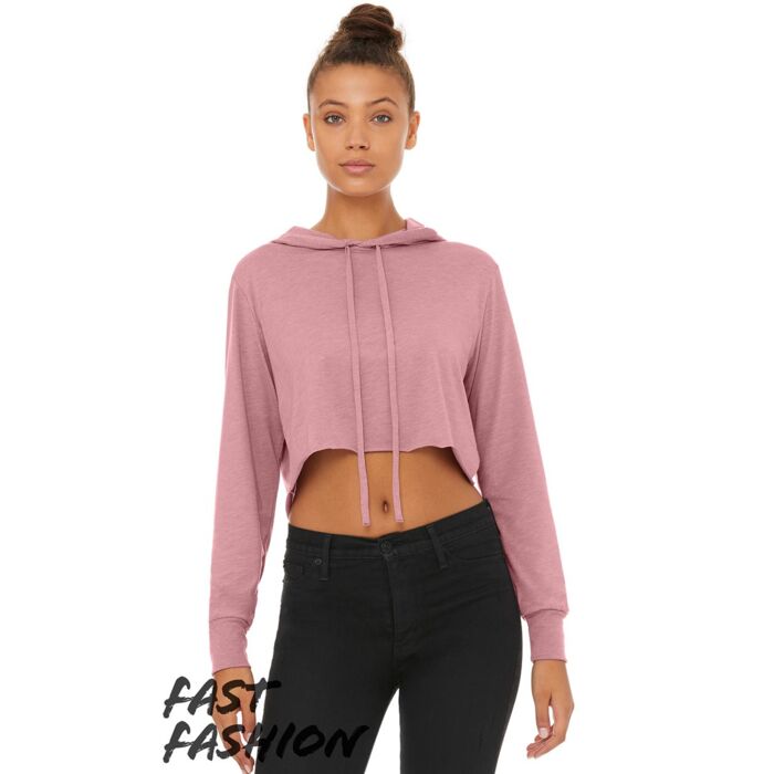 Women’s Triblend Crop Long Sleeve Hoodie Thumbnail