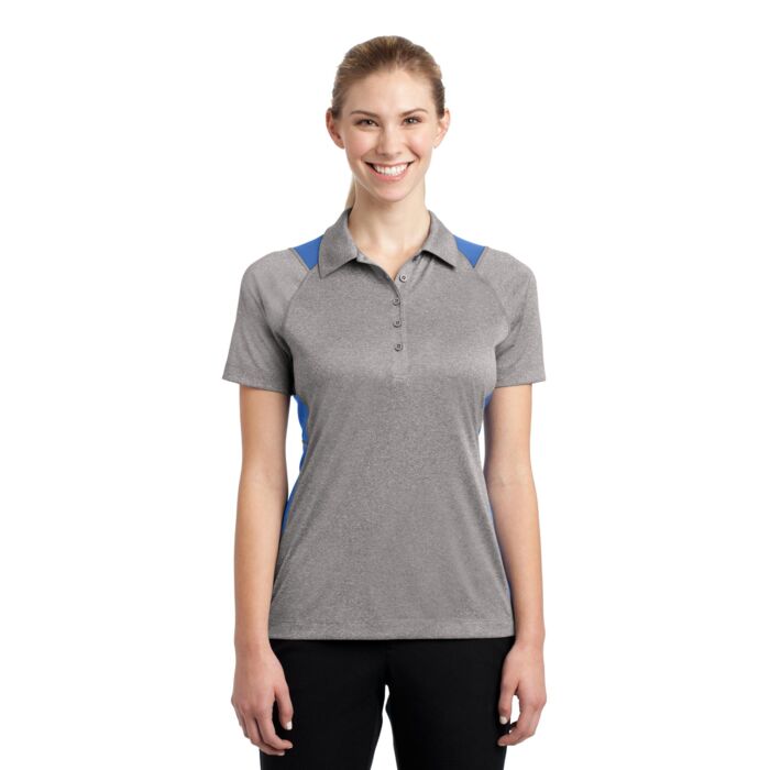 Ladies Heather Colorblock Polo Thumbnail
